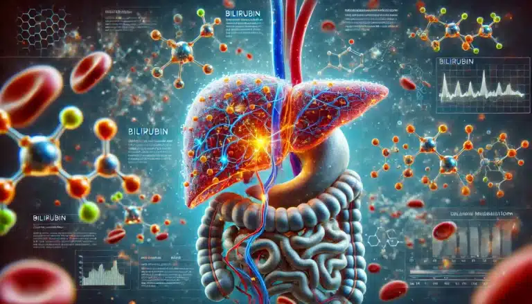 DALL·E 2024-10-08 20.09.38 - A detailed medical concept image representing bilirubin in the human body